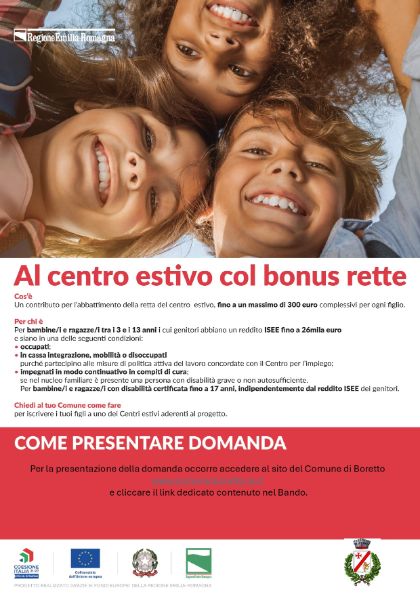 Centri estivi 2025. Contributi alle famiglie per l'abbattimento delle rette